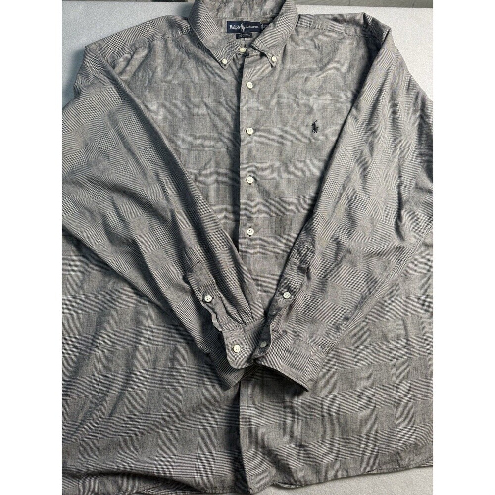 Vintage Ralph Lauren Men’s McMeel Fit Black Plaid Long Sleeve Shirt  XXL